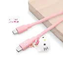 GARMMA電源_KT Type-C to Type-C PD快充公仔吊飾傳輸線-粉色(506)