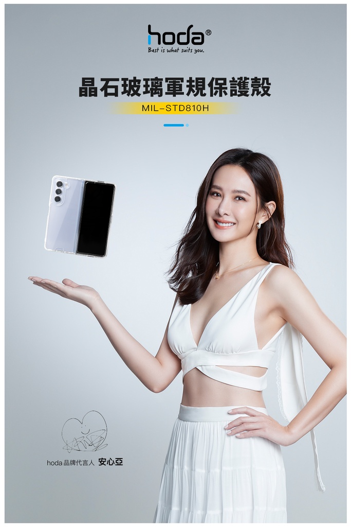 hoda殼 晶石軍規_三星Z Fold6 透明+晶石殼專用外螢幕玻璃貼(285)
