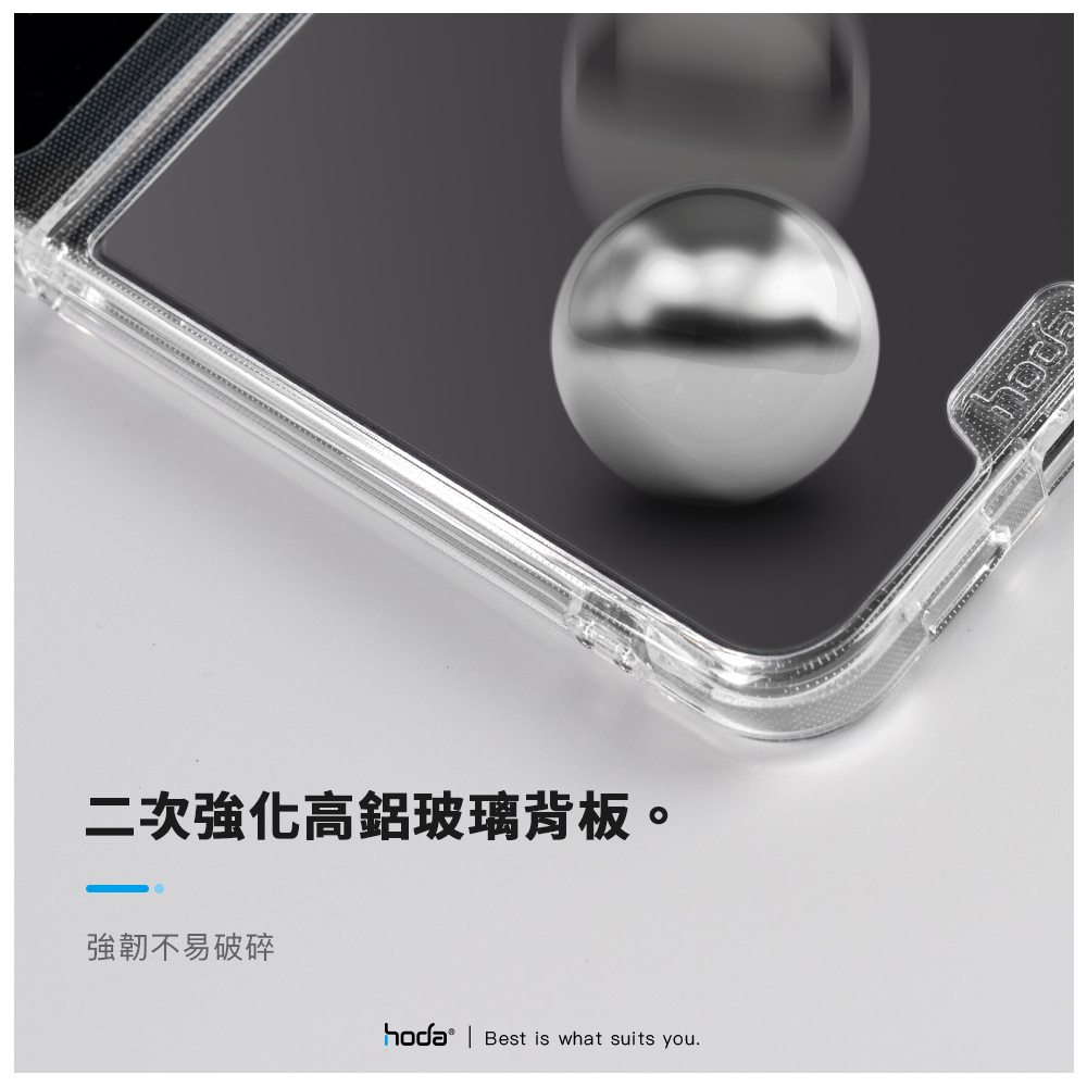 hoda殼_晶石軍規_三星Z Flip5 透黑(760)