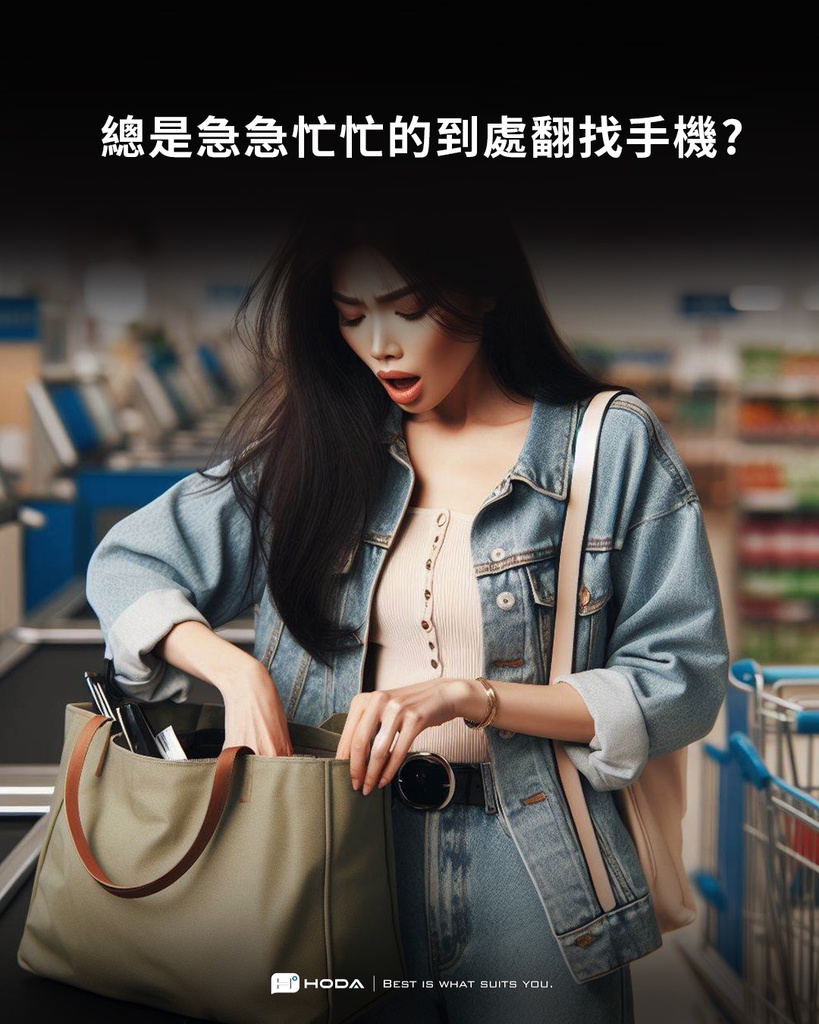 hoda 手機掛繩_鋅合金360扣環7mm編織_黑+霧黑(501)