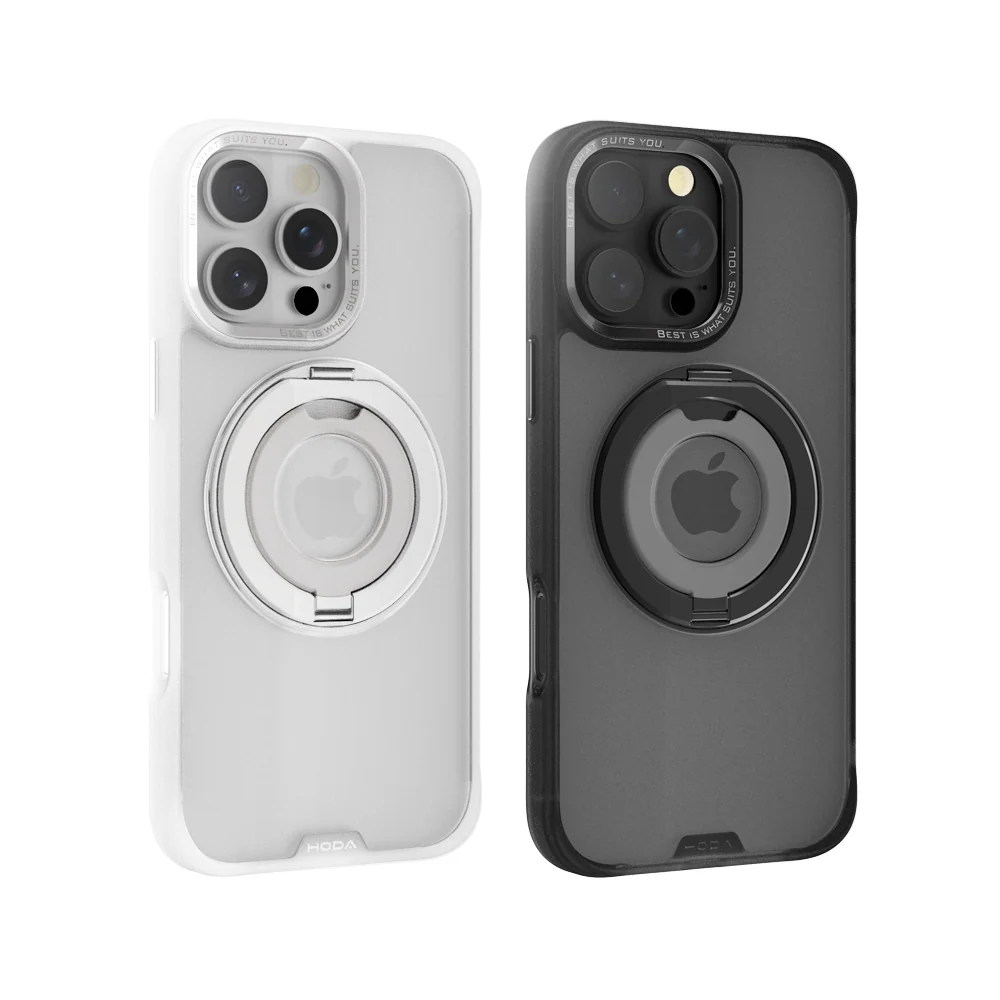 hoda殼_柔石360度磁吸支架指環MagSafe_iPhone16Plus 星光白(393)
