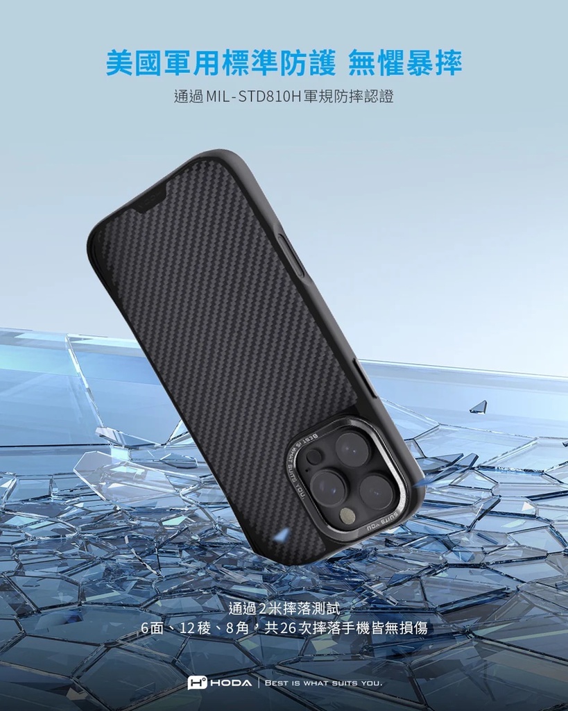 hoda殼_幻石軍規MagSafe_iPhone16Pro凱夫拉(508)