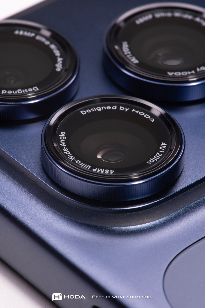 Hoda_藍寶石單眼Style鏡頭保護貼 iPhone17Pro/17ProMAX 藍色 (870)