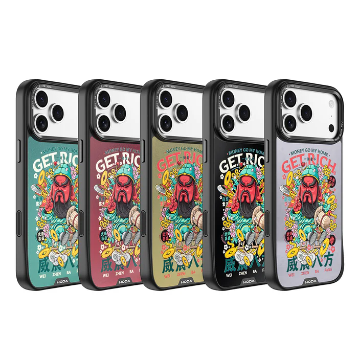 HODA殼_幻石狂奔的包子銀鏡防摔殼 iPhone17Pro 威震八方 朱砂紅 (6072)