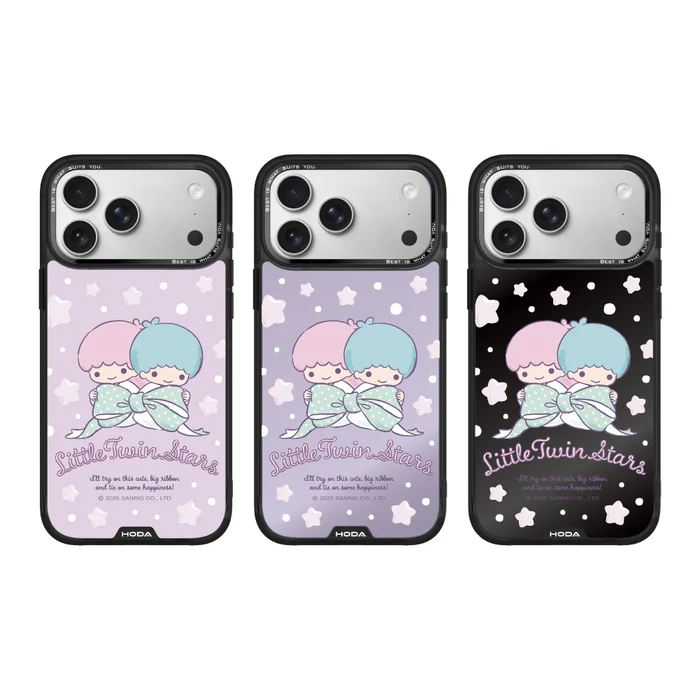 HODA殼_幻石三麗鷗玻璃系列 iPhone17Pro 蝴蝶結 kiki & lala (3910)