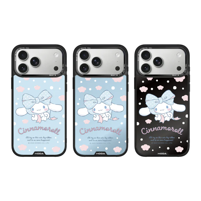 HODA殼_幻石三麗鷗玻璃系列 iPhone17ProMAX 蝴蝶結大耳狗 (3958)