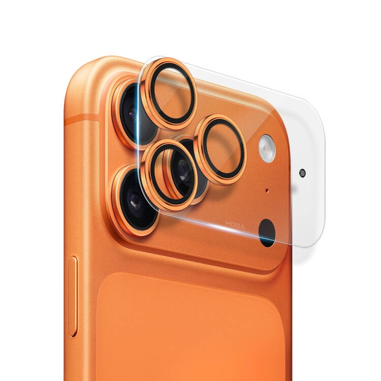 Hoda_藍寶石鈦合金貼+玻璃貼 iPhone17Pro 橙色 (793)