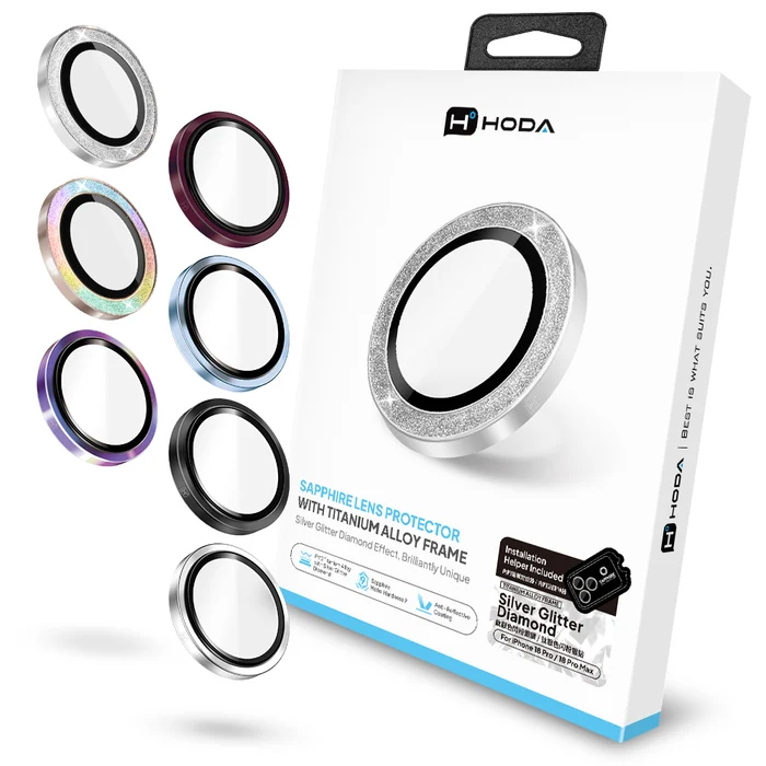 HODA_藍寶石新結構鏡頭保護貼 iPhone 18 Pro/18 Pro MAX 銀色 (3入)(183)