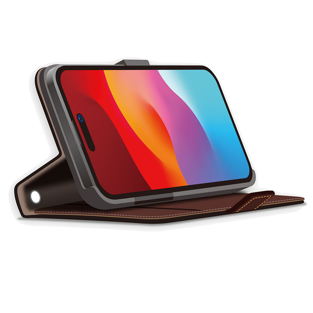 PGA殼_Premium Style_經典側翻蓋PU皮革_iPhone15ProMax黑色(568)