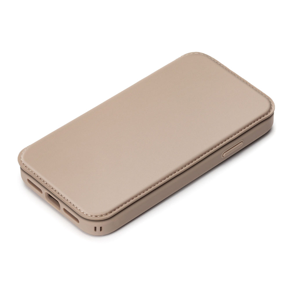 PGA殼_Premium Style_透明玻璃翻蓋皮套(圓形)_iPhone15卡其(458)