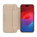 PGA殼_Premium Style_透明玻璃翻蓋皮套(圓形)_iPhone15卡其(458)