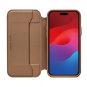 PGA殼_Premium Style_透明玻璃翻蓋皮套(圓形)_iPhone15Pro棕色(509)
