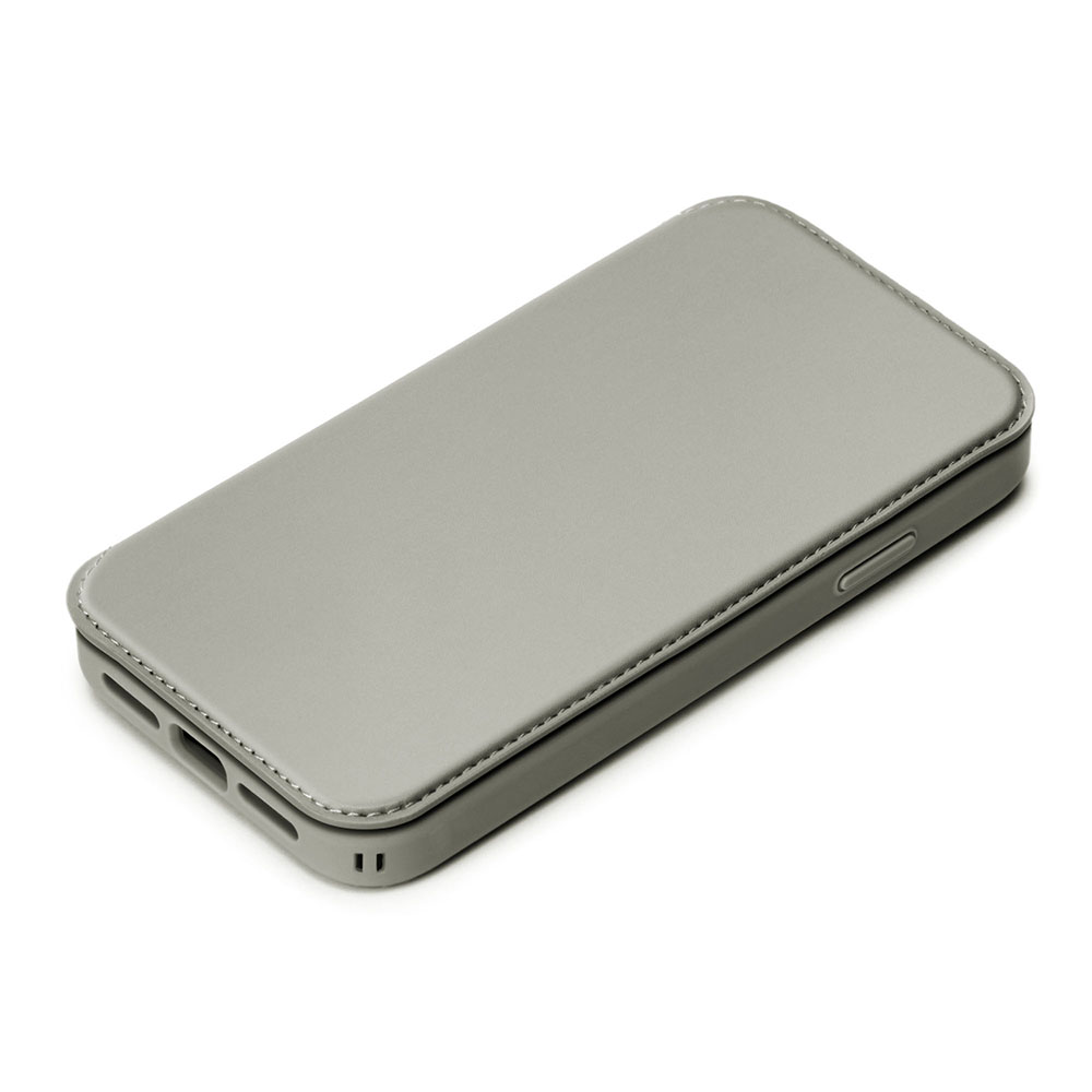 PGA殼_Premium Style_透明玻璃翻蓋皮套(圓形)_iPhone15Pro灰色(516)
