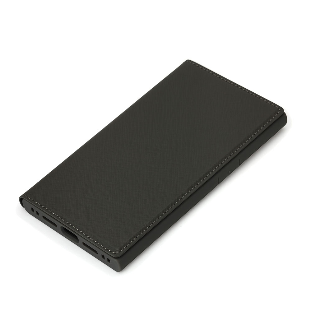 PGA殼_Premium Style_透明玻璃翻蓋皮套(方形)_iPhone15Pro黑色(523)