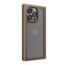 PGA殼_Premium Style_透明玻璃翻蓋皮套(方形)_iPhone15Pro棕色(547)