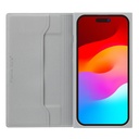 PGA殼_Premium Style_透明玻璃翻蓋皮套(方形)_iPhone15Pro灰色(554)
