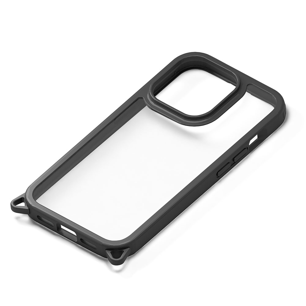 PGA殼_Premium Style_軍規透明背蓋_可拆卸孔_iPhone15ProMax黑色(605)