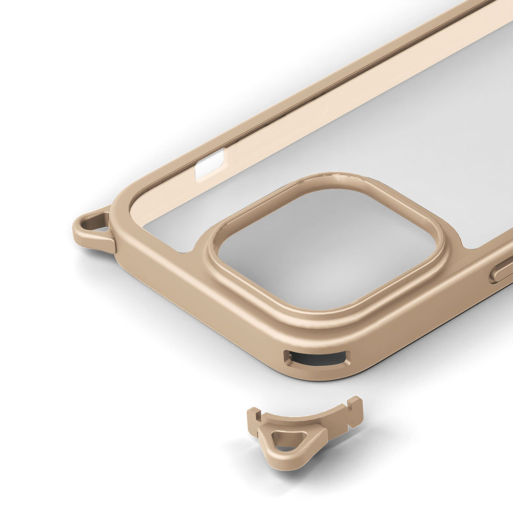 PGA殼_Premium Style_軍規透明背蓋_可拆卸孔_iPhone15Pro米色(578)