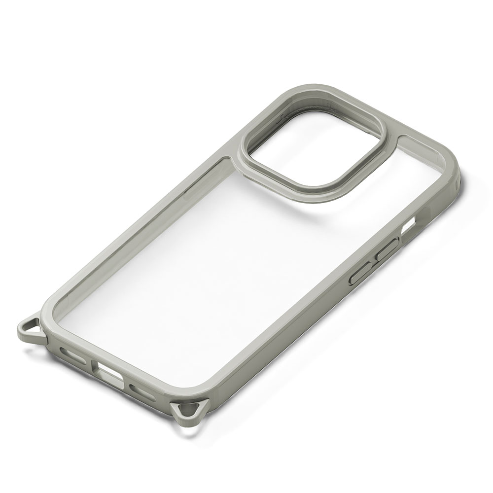 PGA殼_Premium Style_軍規透明背蓋_可拆卸孔_iPhone15Pro灰色(585)