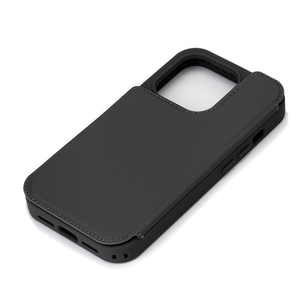 PGA殼_Premium Style_後翻蓋PU皮革_iPhone15Pro黑色(721)