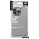 PGA殼_Premium Style_後翻蓋PU皮革_iPhone15Pro灰色(738)