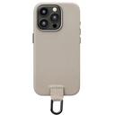 PGA殼_Premium Style_PU皮革背蓋帶掛扣_iPhone15Pro灰色(769)
