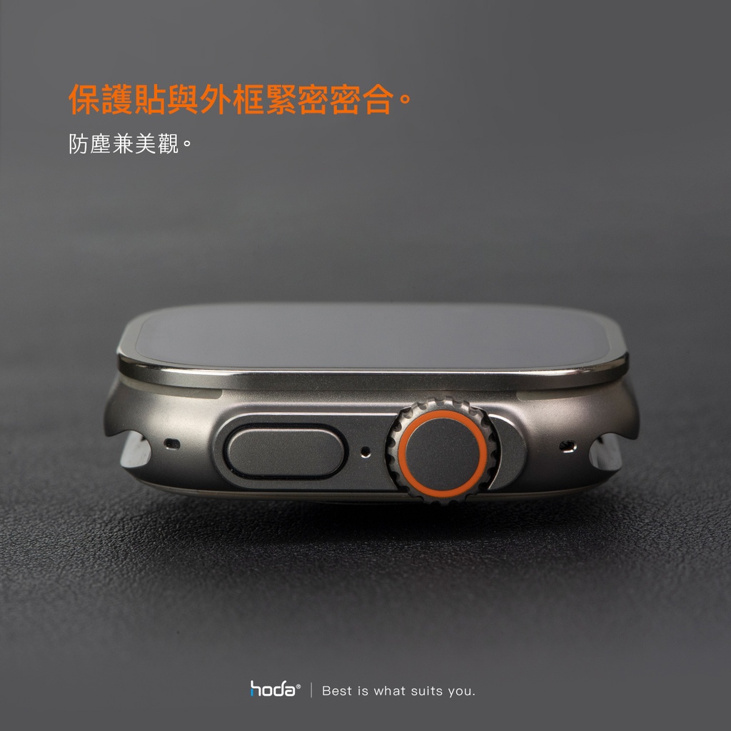 hoda配件_高清_Ti鈦合金邊框+膜套裝Apple Watch_Ultra2/Ultra 49mm霧銀(288)