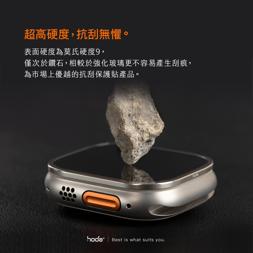 hoda配件_藍寶石高清_Ti鈦合金邊框+膜套裝Apple Watch_Ultra2/Ultra 49mm灰色(004)