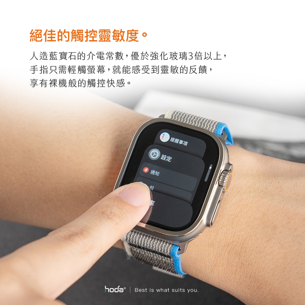 hoda配件_藍寶石高清_Ti鈦合金邊框+膜套裝Apple Watch_Ultra2/Ultra 49mm灰色(004)
