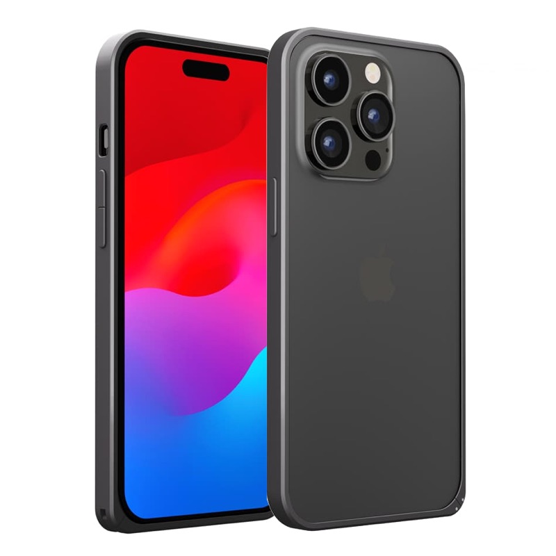 PGA殼_Premium Style_鋁合金邊框_iPhone15Pro/15黑色(728)