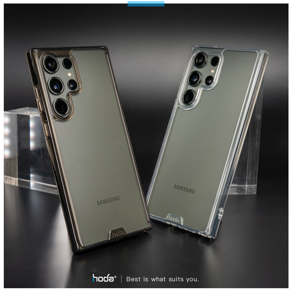 hoda殼 晶石軍規三星S23Ultra 透黑(745)