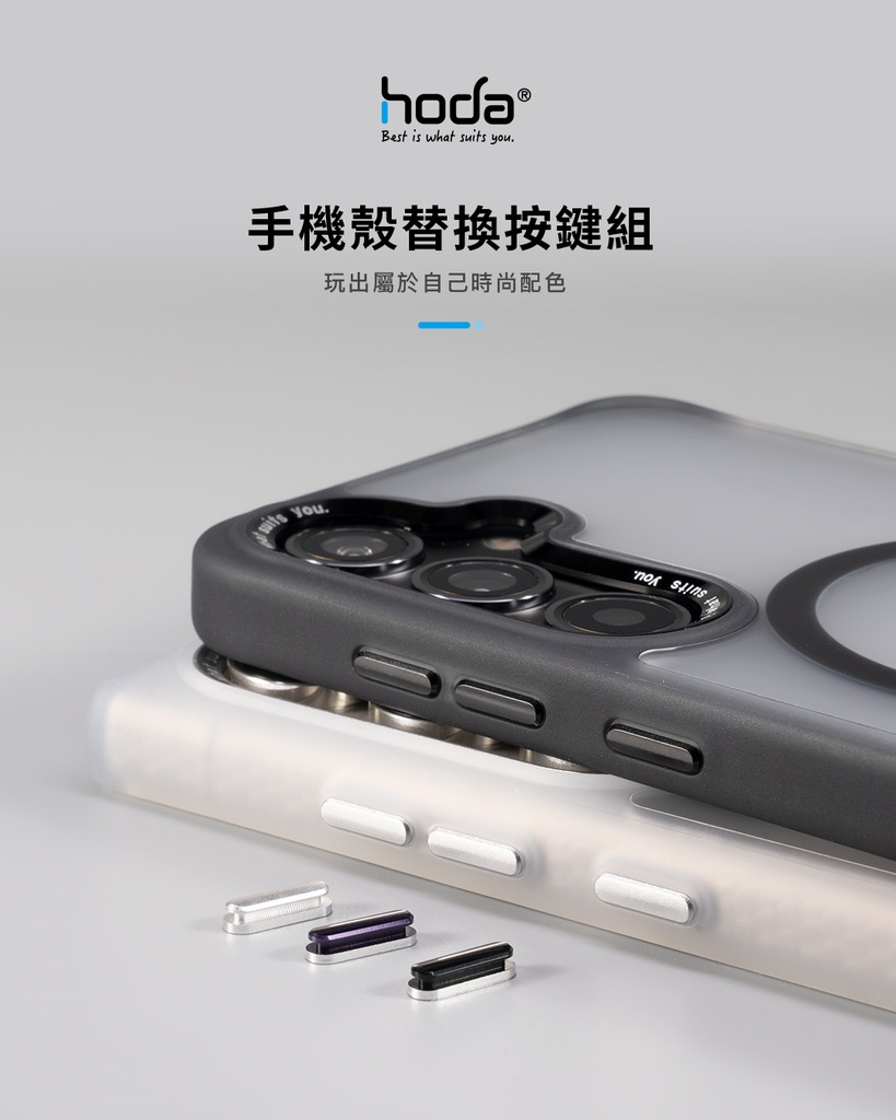 hoda按鍵_柔石/幻石金屬組 Samsung Galaxy S24Ultra/S24Plus 黑(573)