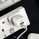 hoda充電_33wGaN氮化鎵智能雙孔PD快充電器USBA-C_白色(372)