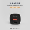 hoda充電_33wGaN氮化鎵智能雙孔PD快充電器USBA-C_白色(372)