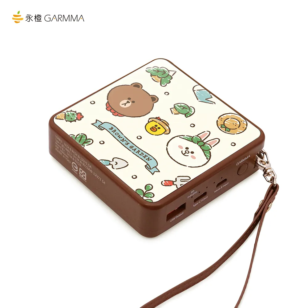 GARMMA電源_LINE  PD快充10000mAh行動電源(印刷)-花園漫步(875)