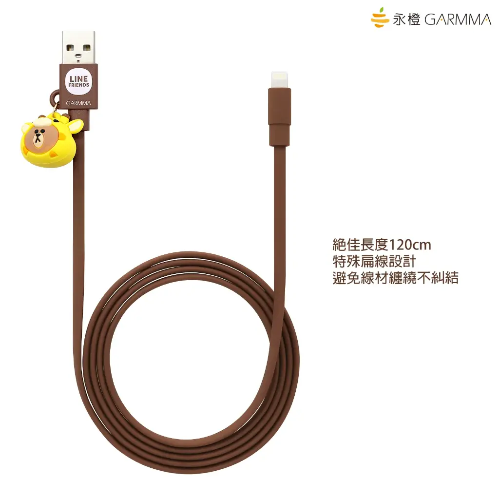 GARMMA電源_LINE USB-Lightning叢林款吊飾傳輸線-小豬熊大(890)