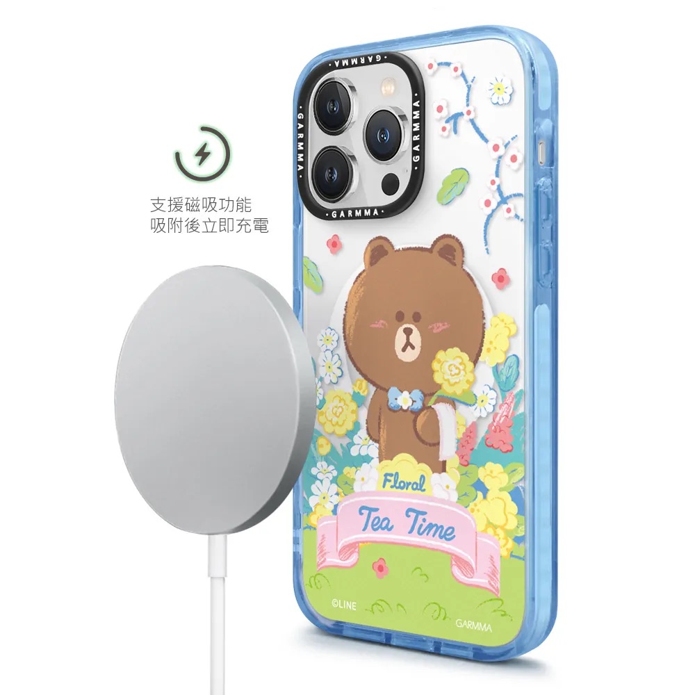 GARMMA殼_LINE(磁吸)-甜蜜午茶系列-熊大iPhone15(617)