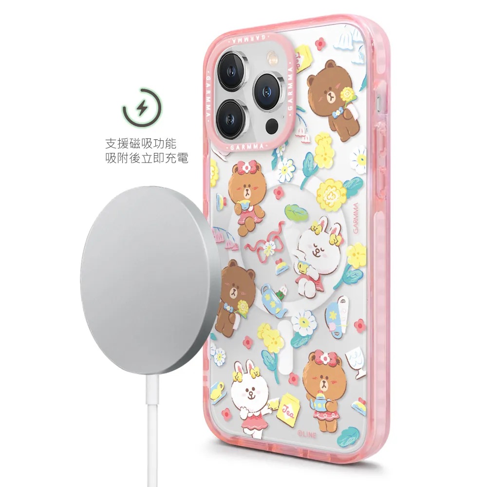GARMMA殼_LINE(磁吸)-甜蜜午茶系列-好朋友iPhone15ProMax(693)