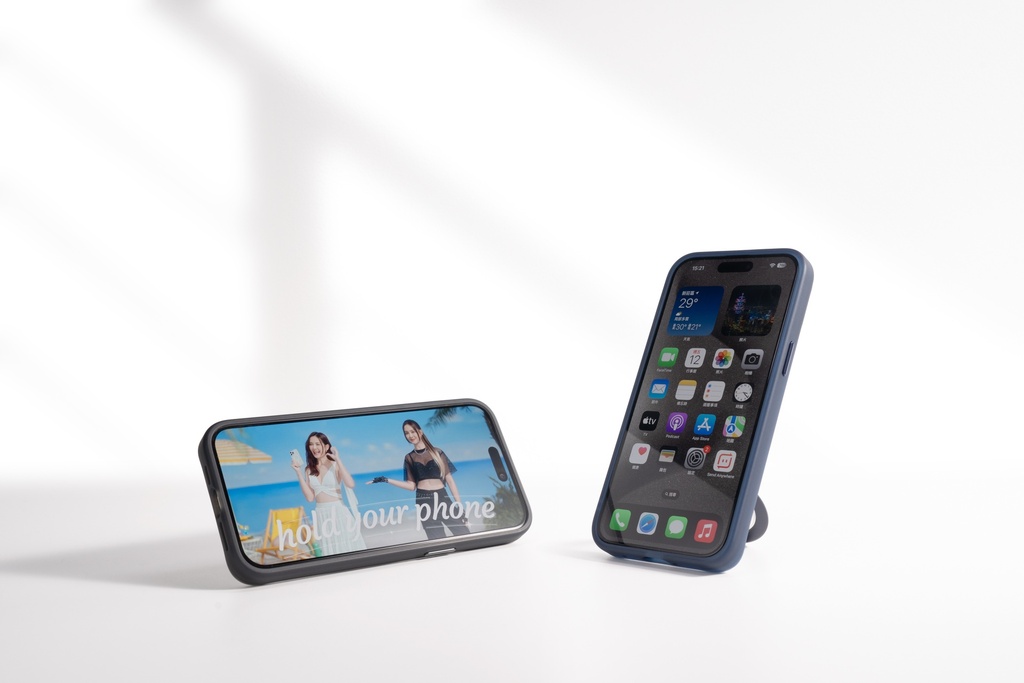 hoda殼_柔石360度磁吸支架指環iPhone15ProMax 星光白(102)
