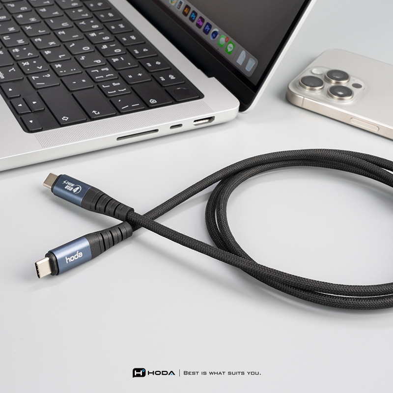 hoda充電_USB4 240W 高速傳輸線PD_USBC to C_1.2m黑色(149)