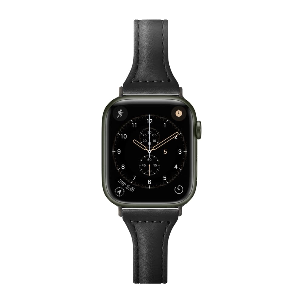 PGA_錶帶PU皮革_Apple Watch 41/40/38mm 黑色(573)