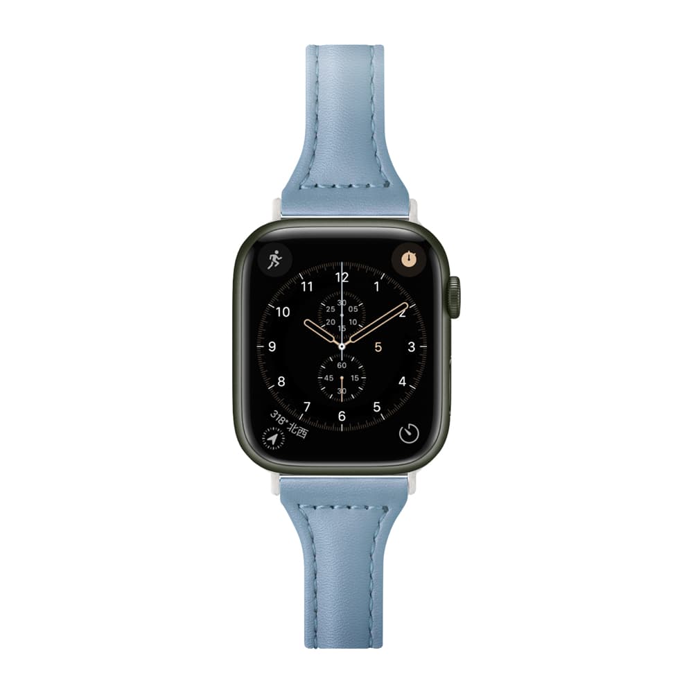 PGA_錶帶PU皮革_Apple Watch 41/40/38mm 藍色(603)