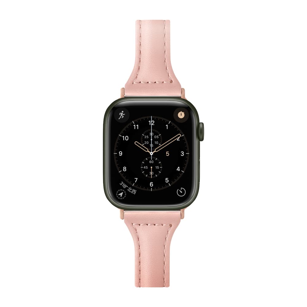 PGA_錶帶PU皮革_Apple Watch 41/40/38mm 粉色(610)