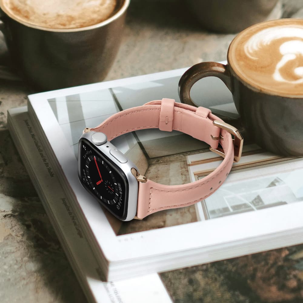 PGA_錶帶PU皮革_Apple Watch 41/40/38mm 粉色(610)