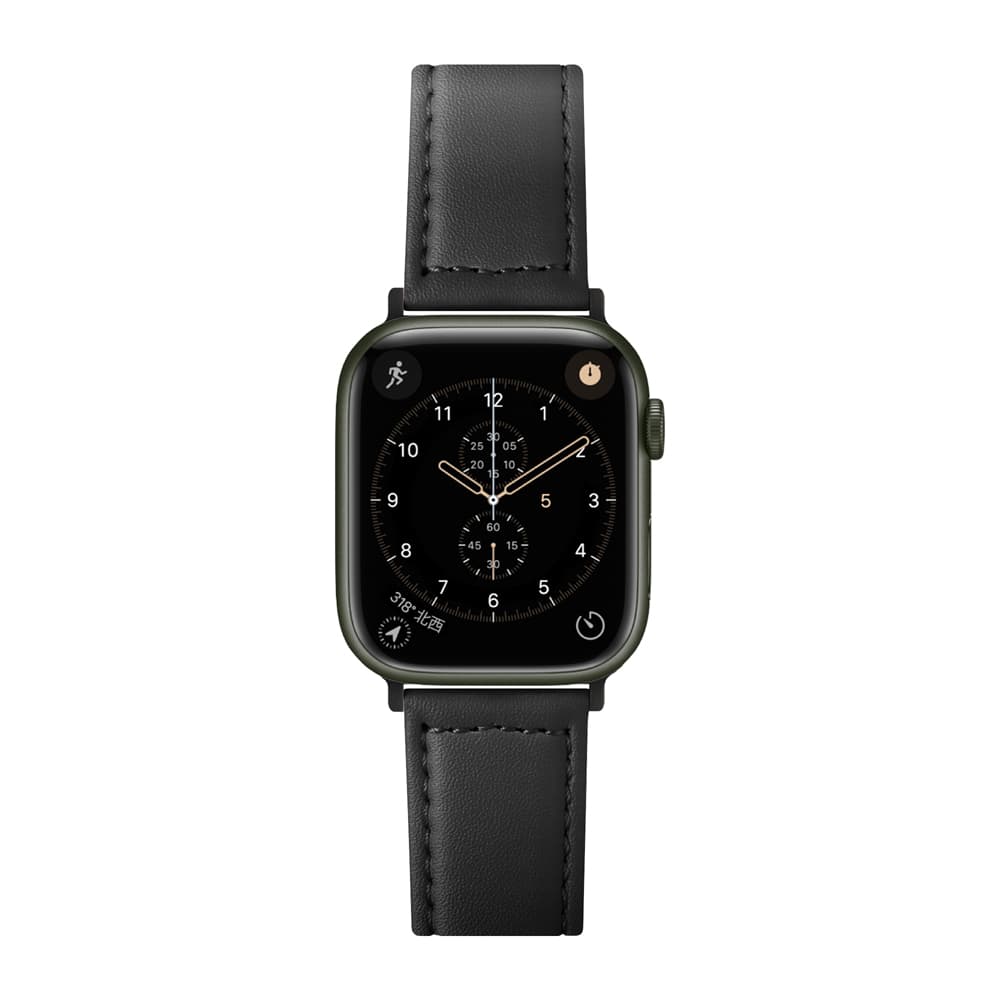 PGA_錶帶PU皮革_Apple Watch 49/45/44/42mm 黑色(726)