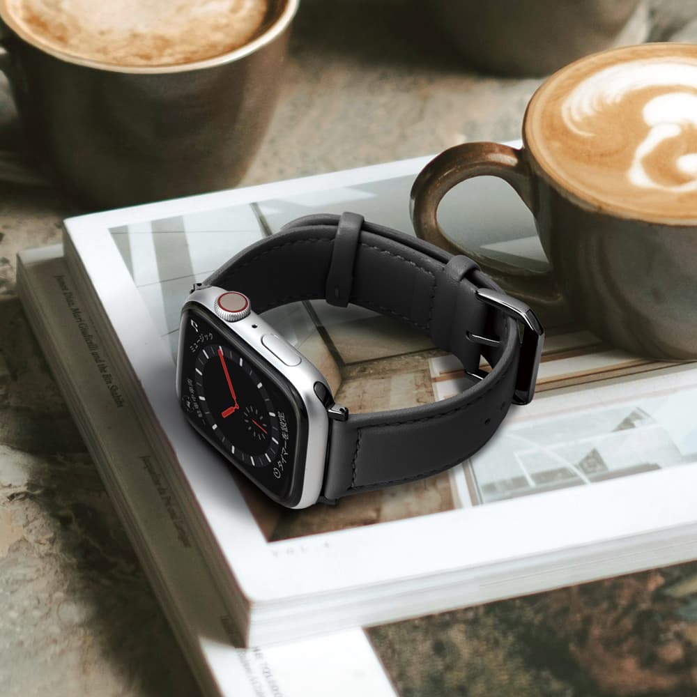 PGA_錶帶PU皮革_Apple Watch 49/45/44/42mm 黑色(726)