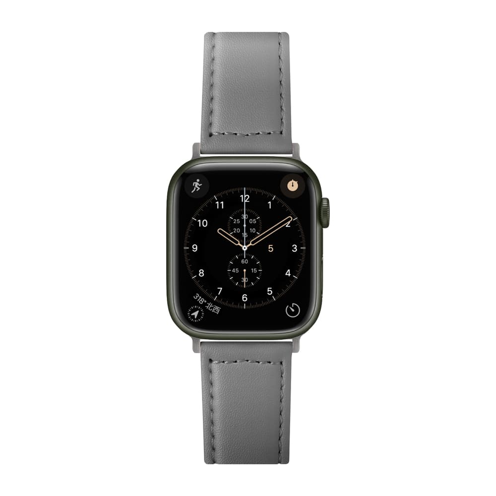 PGA_錶帶PU皮革_Apple Watch 49/45/44/42mm 灰色(733)