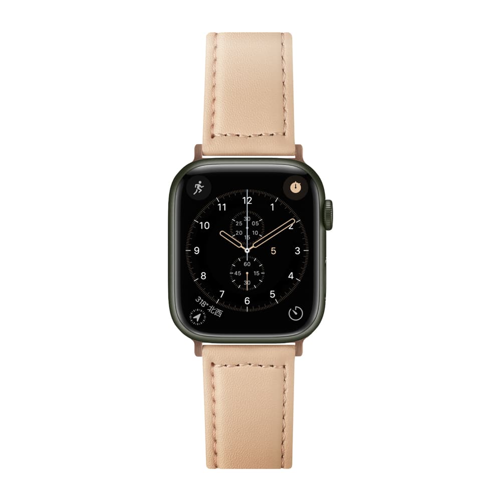 PGA_錶帶PU皮革_Apple Watch 49/45/44/42mm 卡其(740)