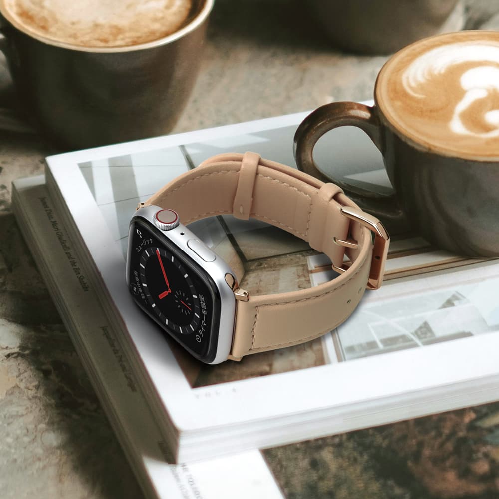 PGA_錶帶PU皮革_Apple Watch 49/45/44/42mm 卡其(740)