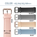PGA_錶帶PU皮革_Apple Watch 49/45/44/42mm 卡其(740)